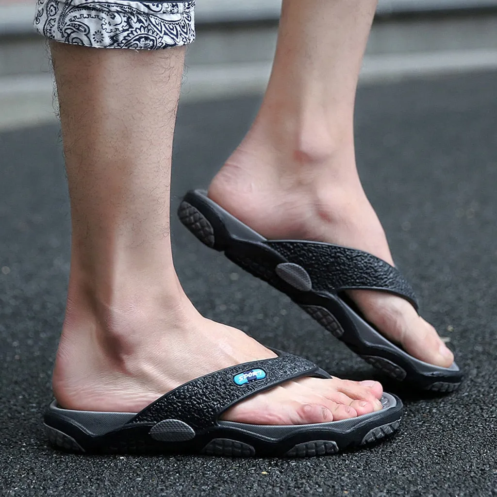 Open Toe Slippers Fashion Beach  Massage Bathroom Flip Flops Tongs Homme