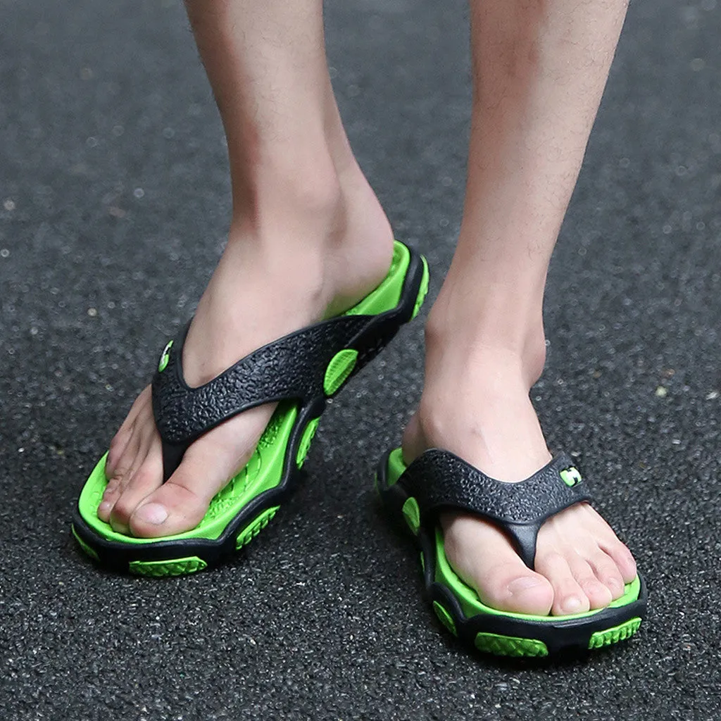 Open Toe Slippers Fashion Beach  Massage Bathroom Flip Flops Tongs Homme
