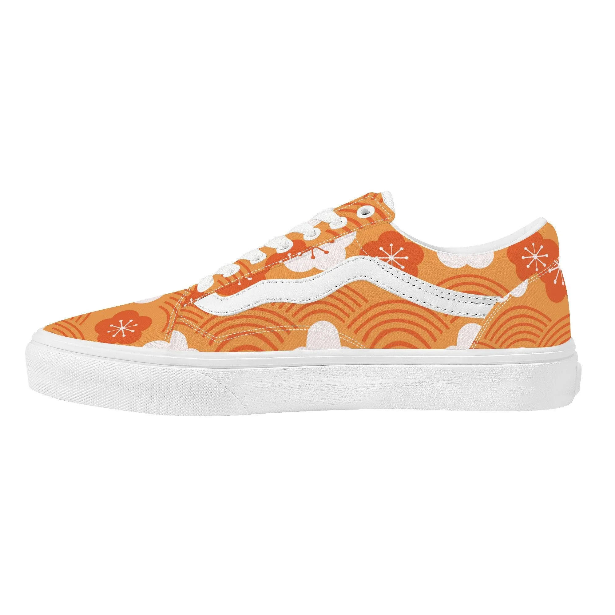 Orange Low Top Flat Sneaker