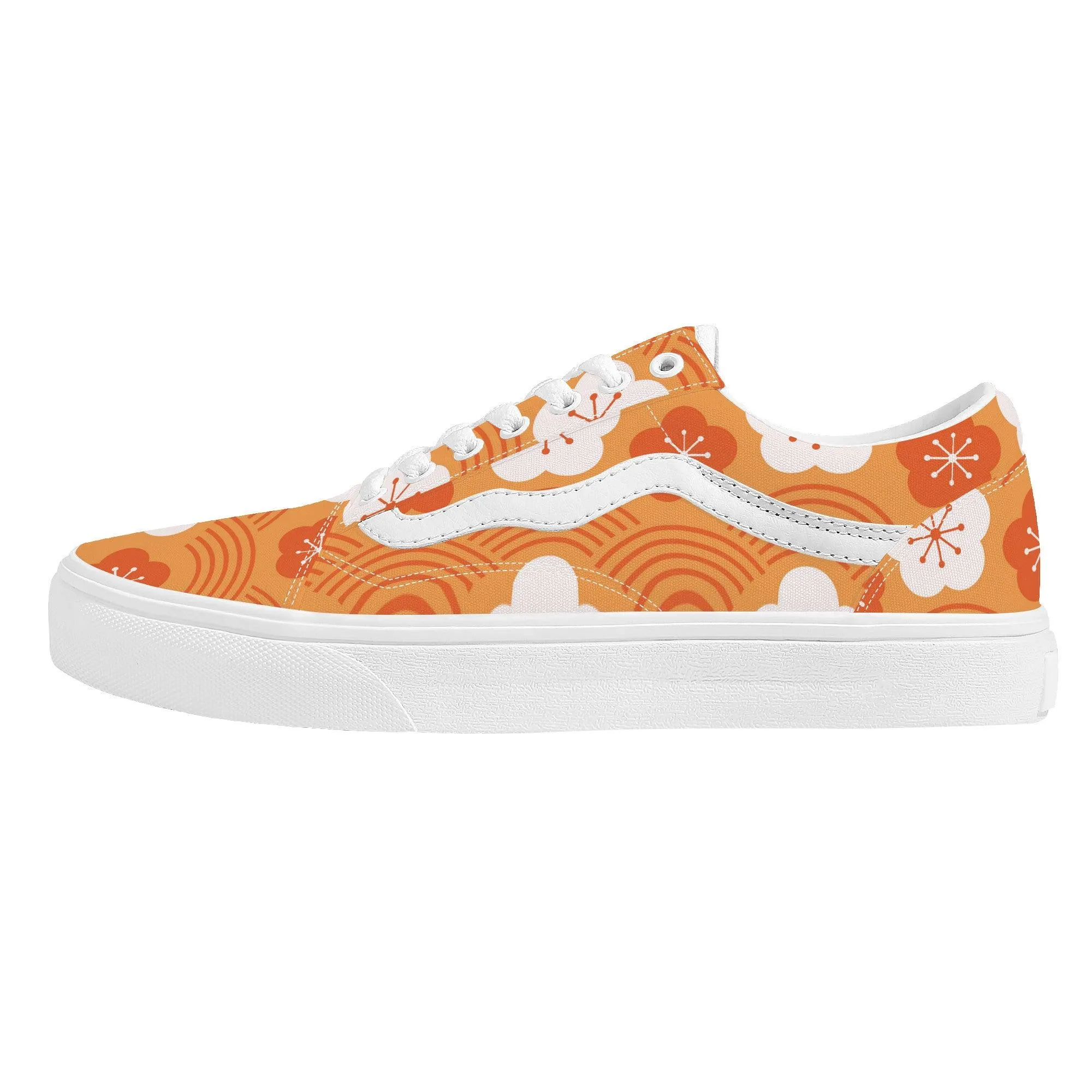 Orange Low Top Flat Sneaker