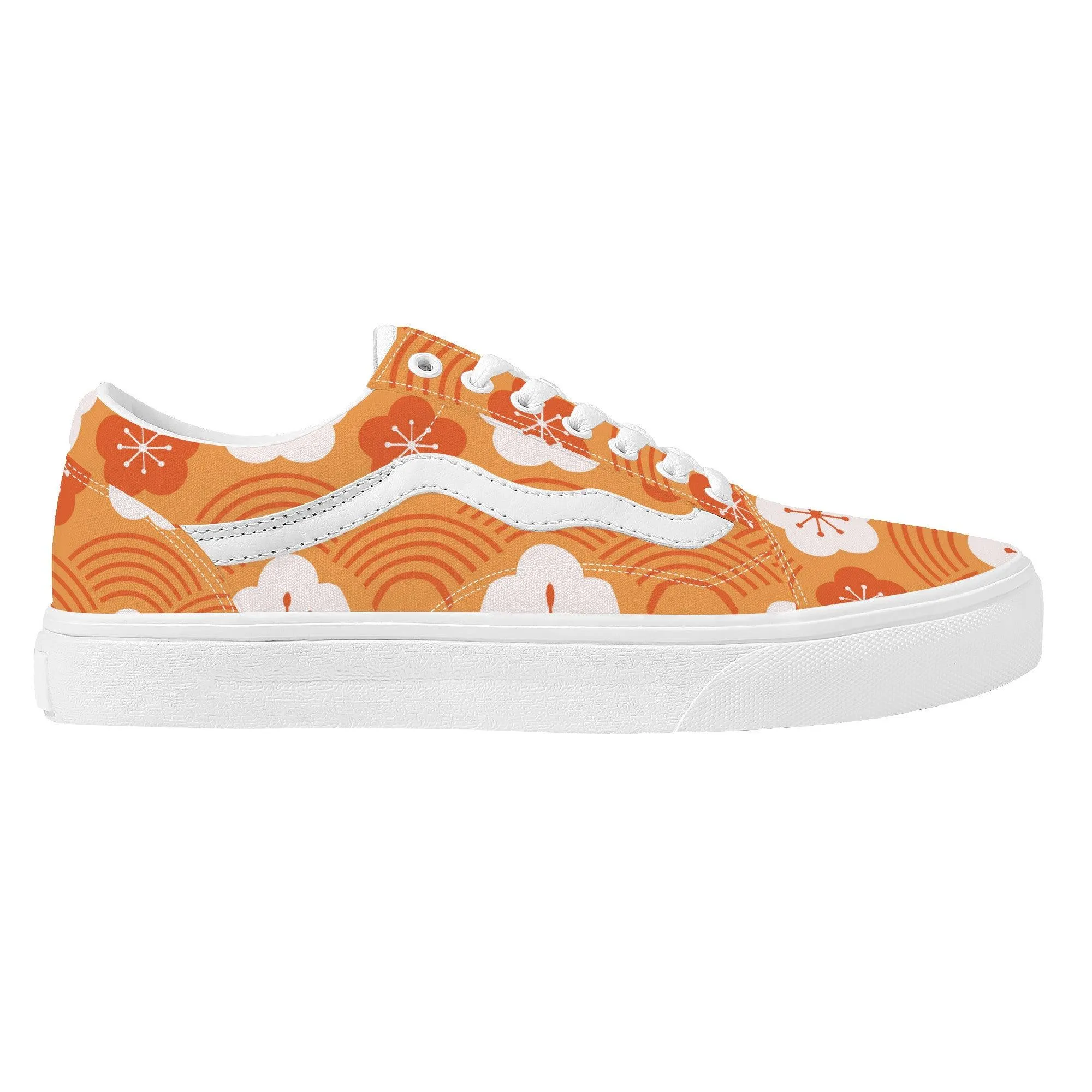 Orange Low Top Flat Sneaker
