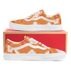 Orange Low Top Flat Sneaker