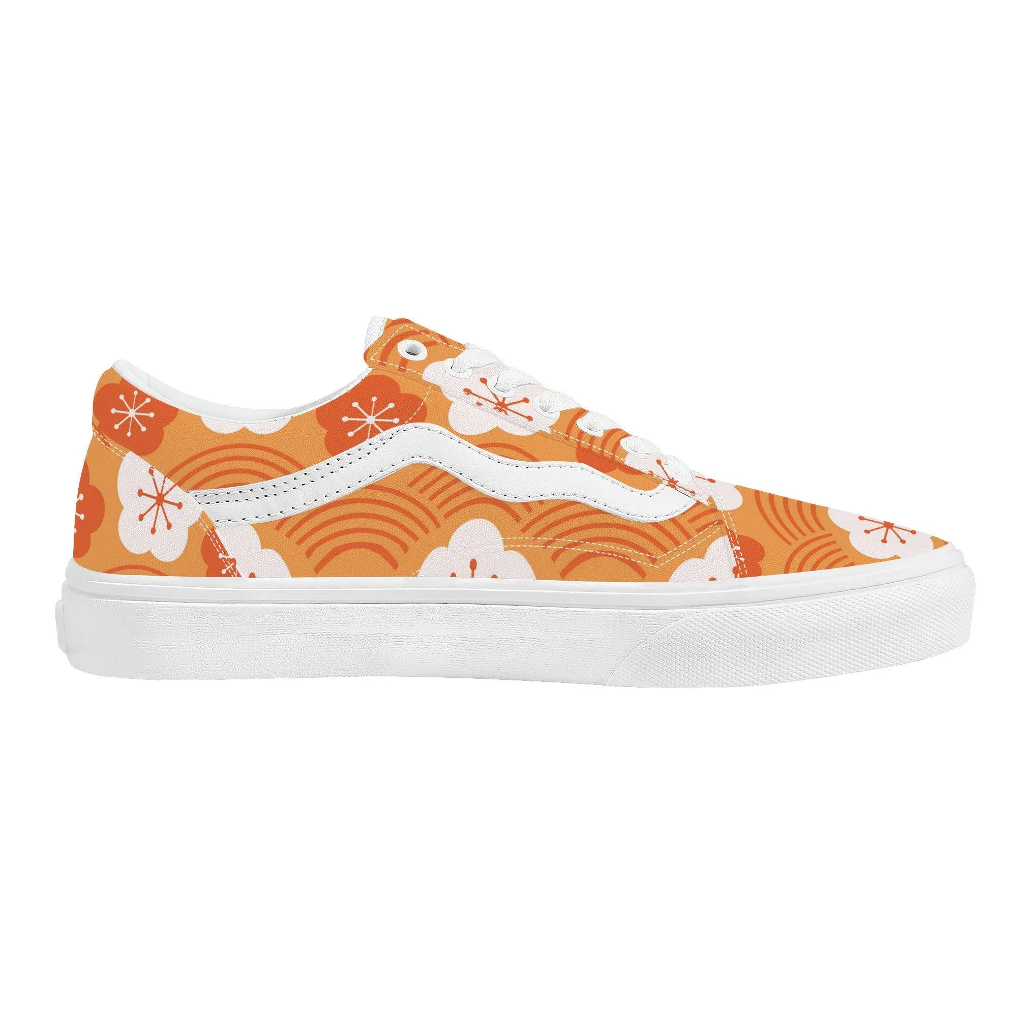 Orange Low Top Flat Sneaker