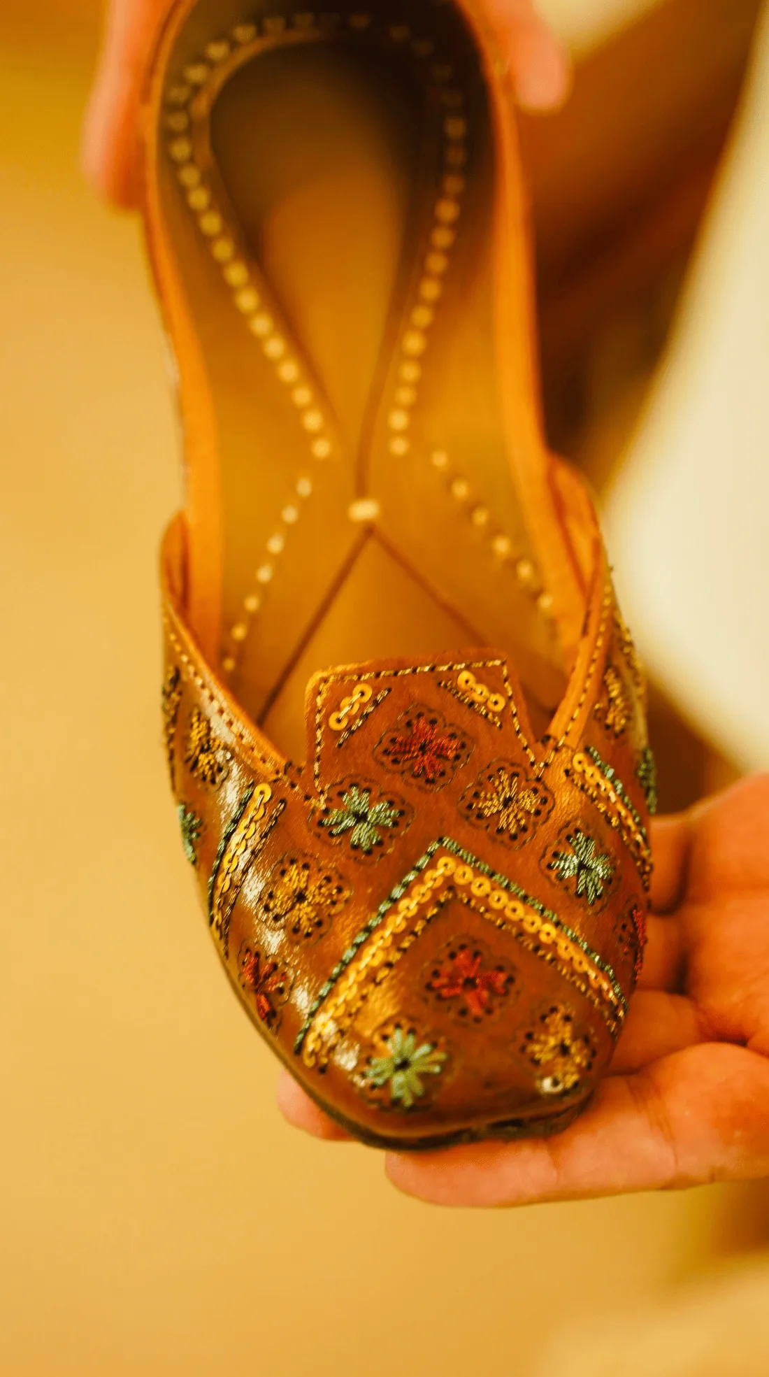Phulkari - Brown Jutti Set