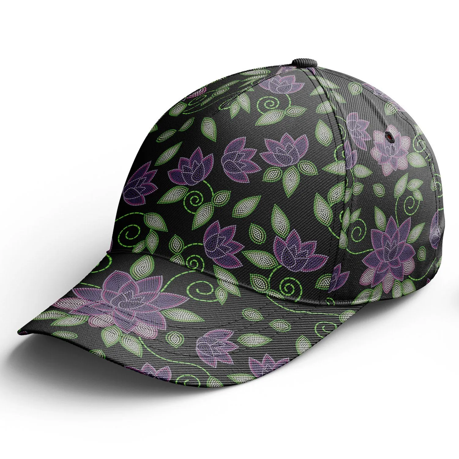 Purple Beaded Rose Snapback Hat