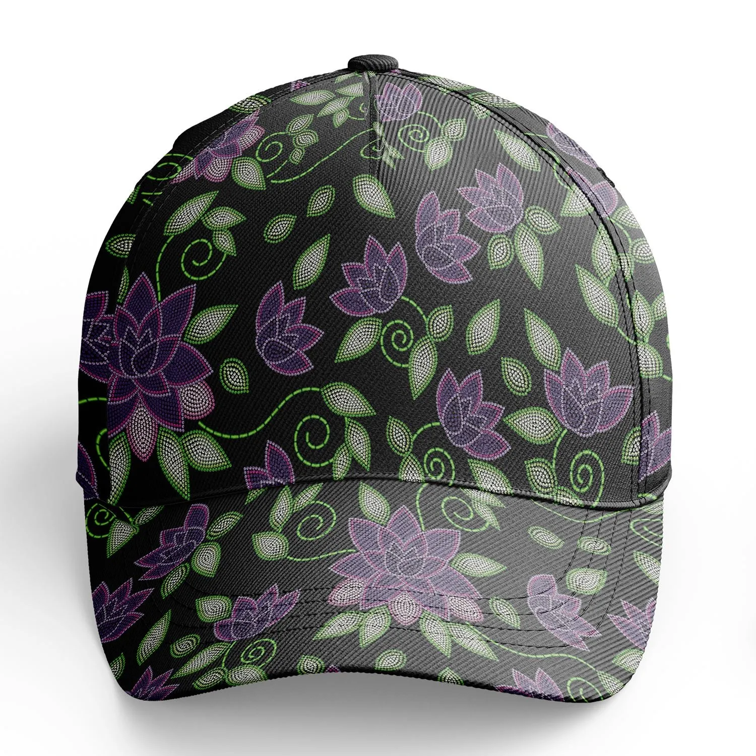Purple Beaded Rose Snapback Hat