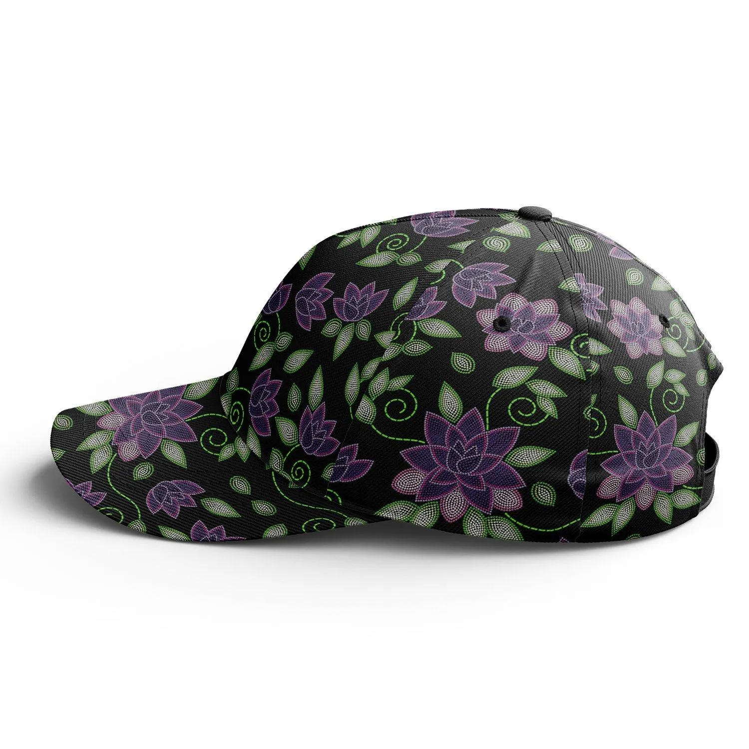 Purple Beaded Rose Snapback Hat