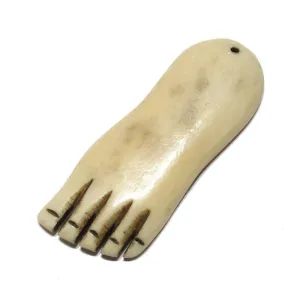 "Traveling" Foot Hand Carved Cow Bone Pendant