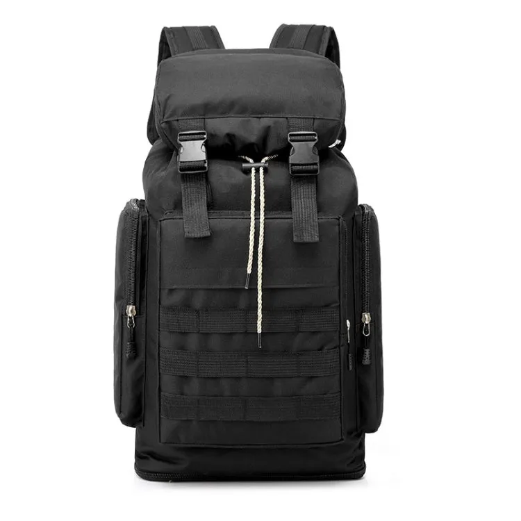 QY868 Outdoor Mountaineering Bag Large Capacity Travel Camping Backpack(Black)