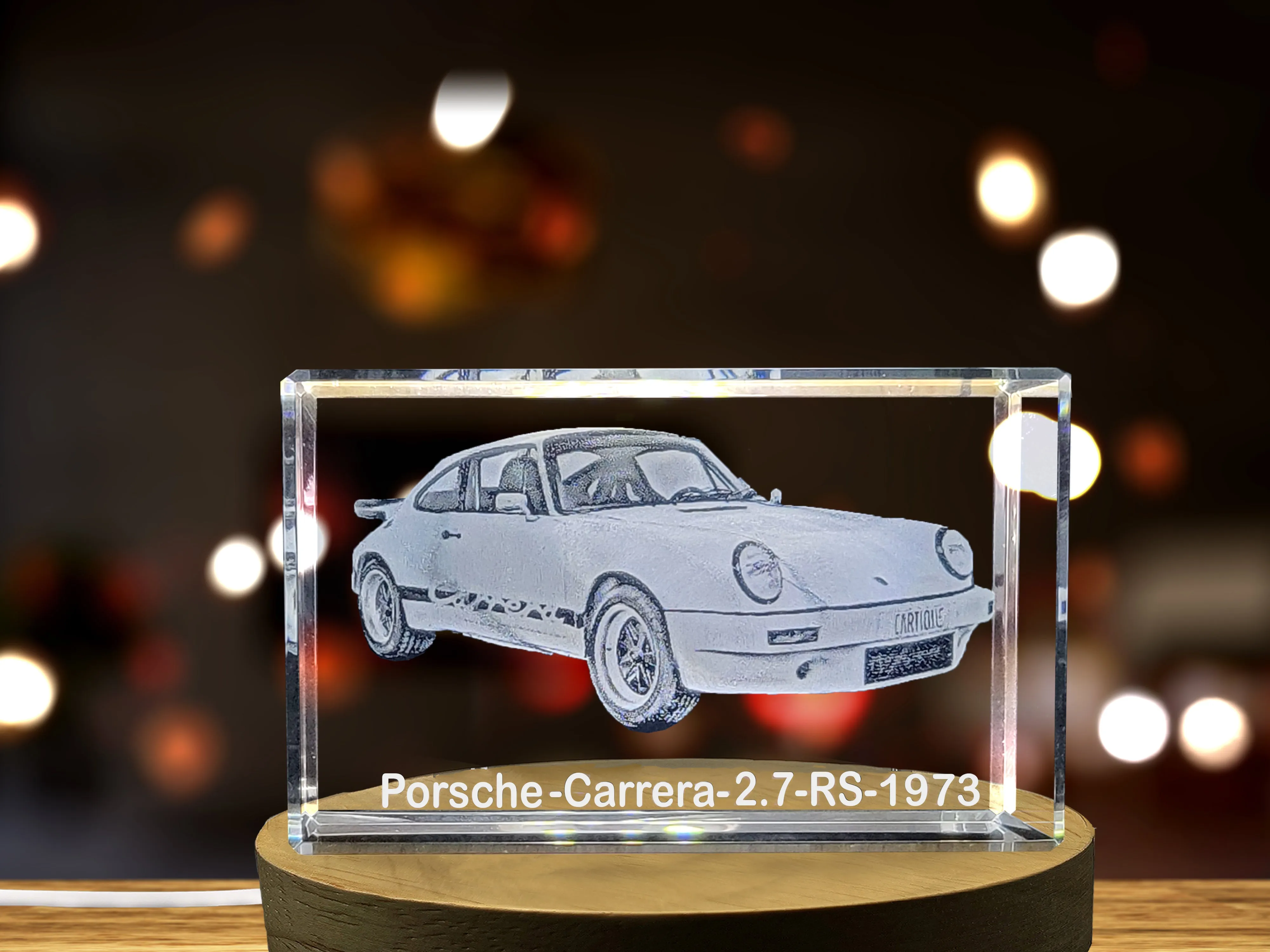 Racing Heritage Perfected: Porsche Carrera 2.7 RS (1973) - 3D Engraved Crystal Tribute