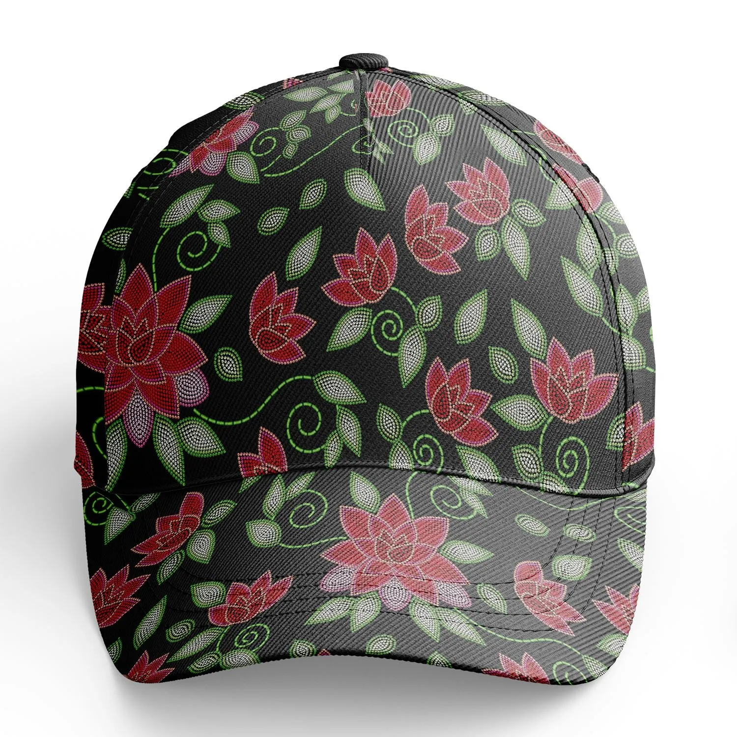 Red Beaded Rose Snapback Hat
