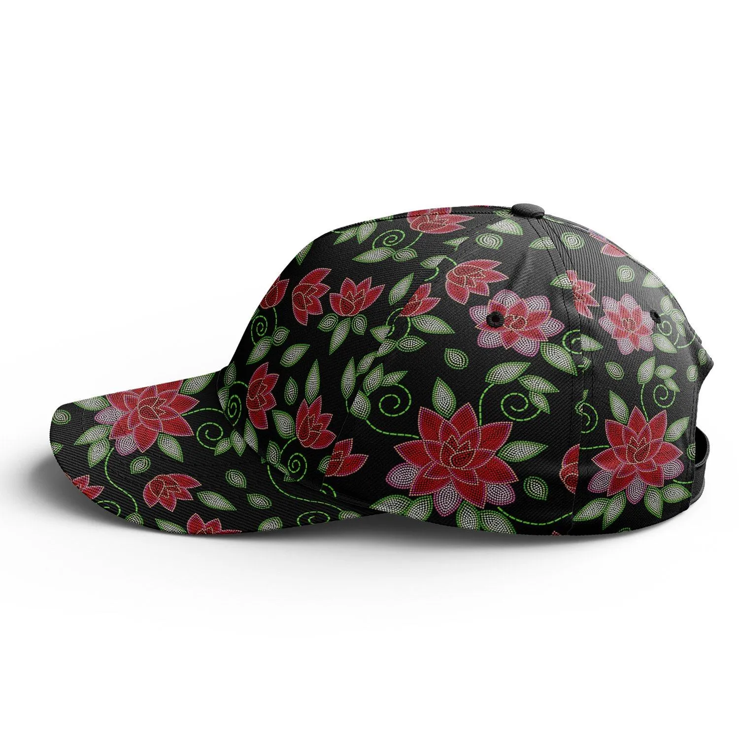 Red Beaded Rose Snapback Hat