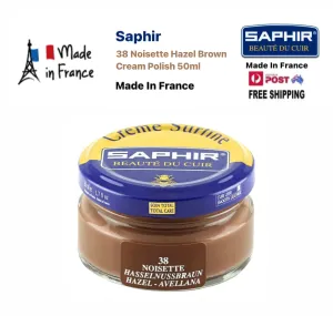 Saphir 38 Noisette Hazel Brown Renovating Cream Polish 50ml Made In France