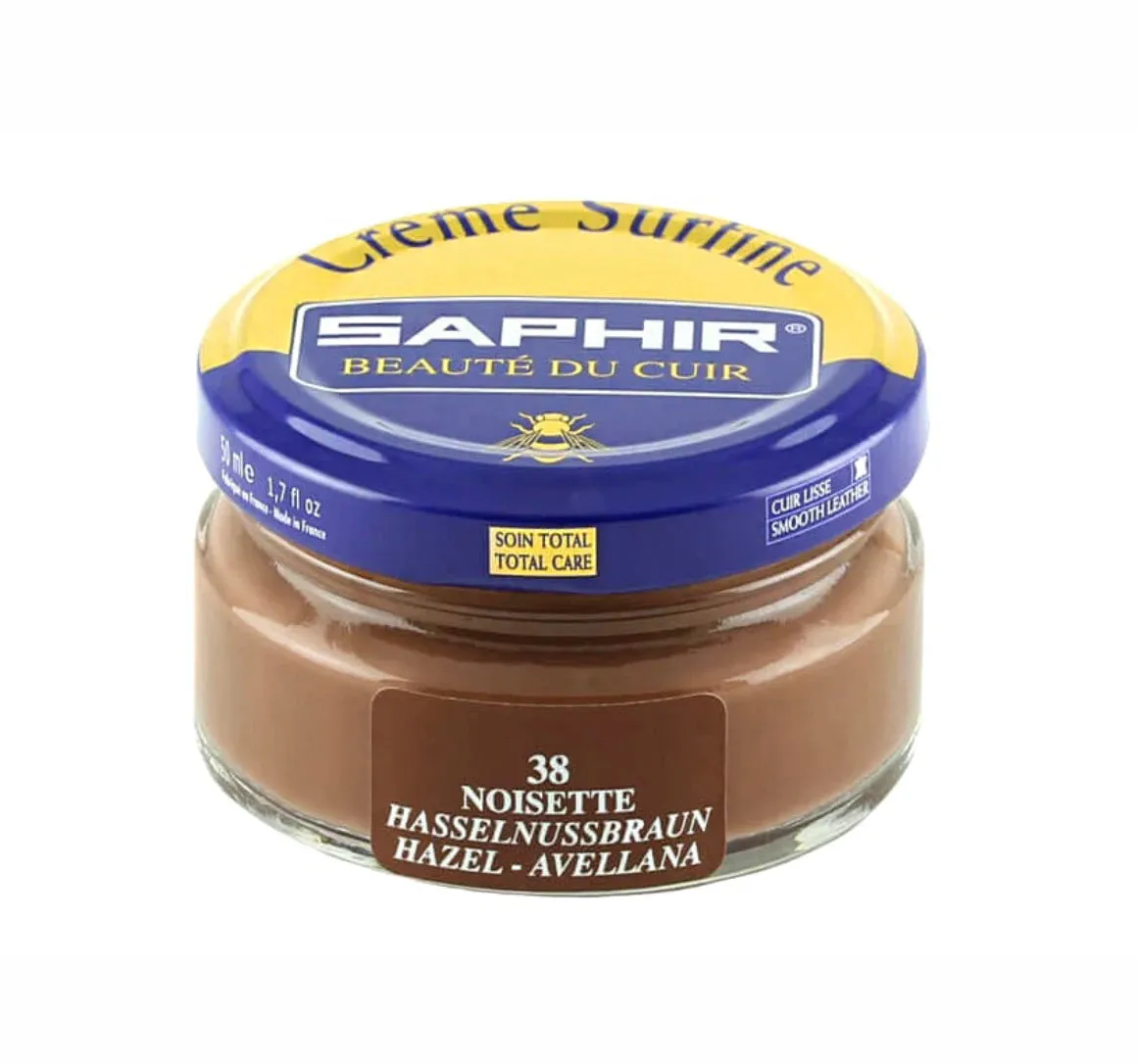 Saphir 38 Noisette Hazel Brown Renovating Cream Polish 50ml Made In France