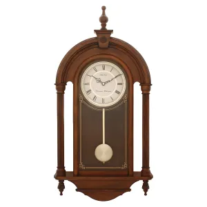 SEIKO Wooden Designer Dial Pendulum Musical Wall Clock (Brown)