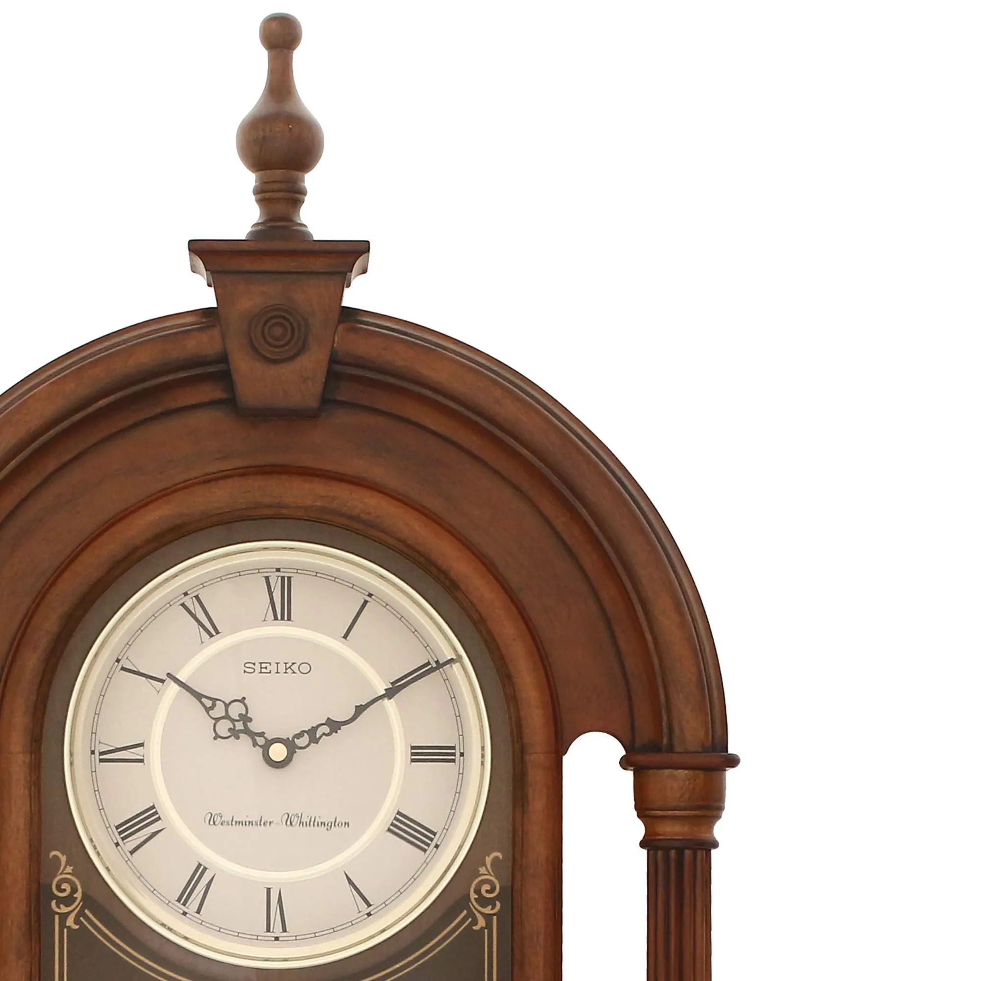 SEIKO Wooden Designer Dial Pendulum Musical Wall Clock (Brown)