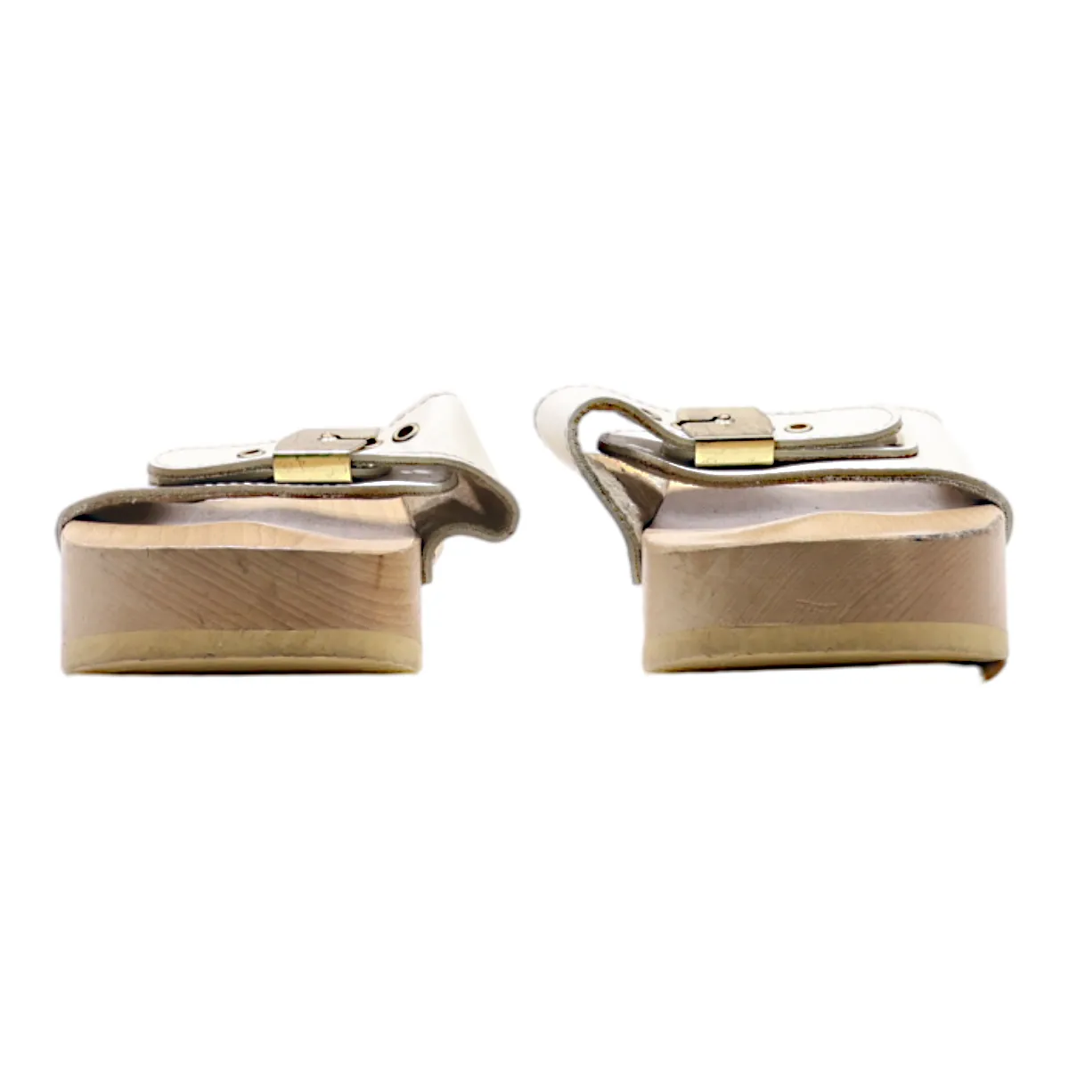 Slider Sandals Cream Leather Womens UK 5