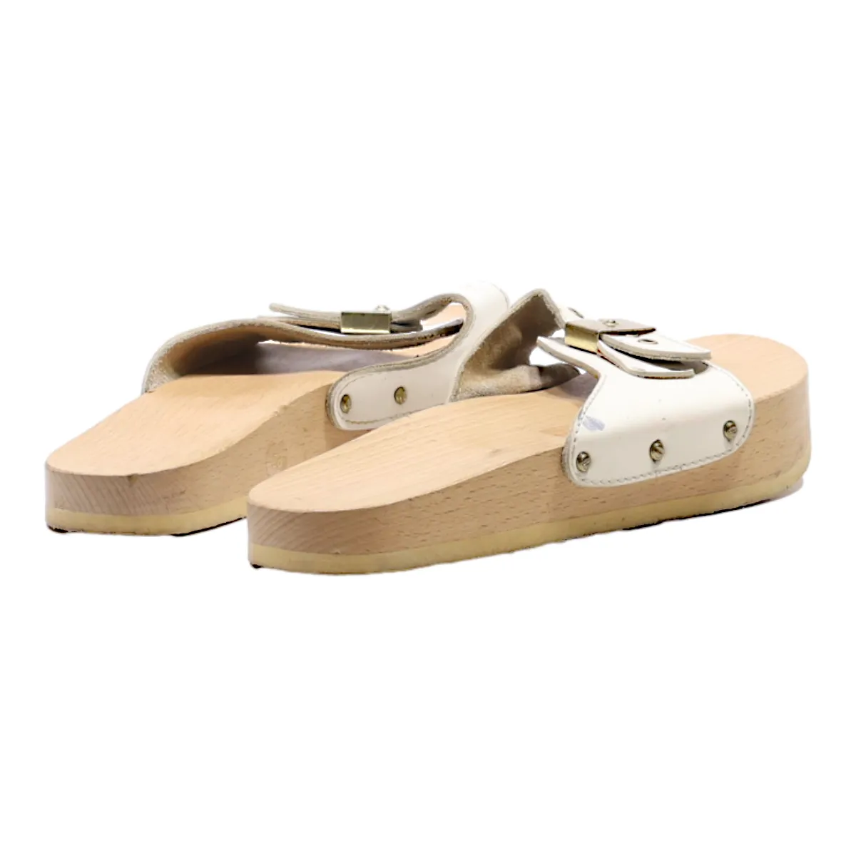 Slider Sandals Cream Leather Womens UK 5