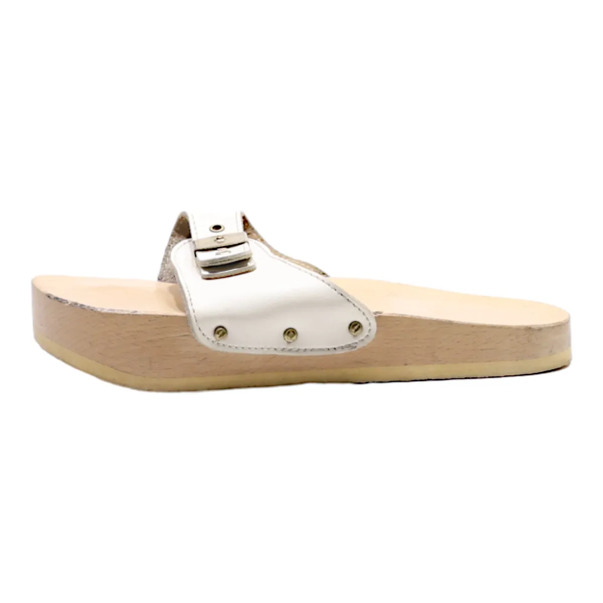 Slider Sandals Cream Leather Womens UK 5
