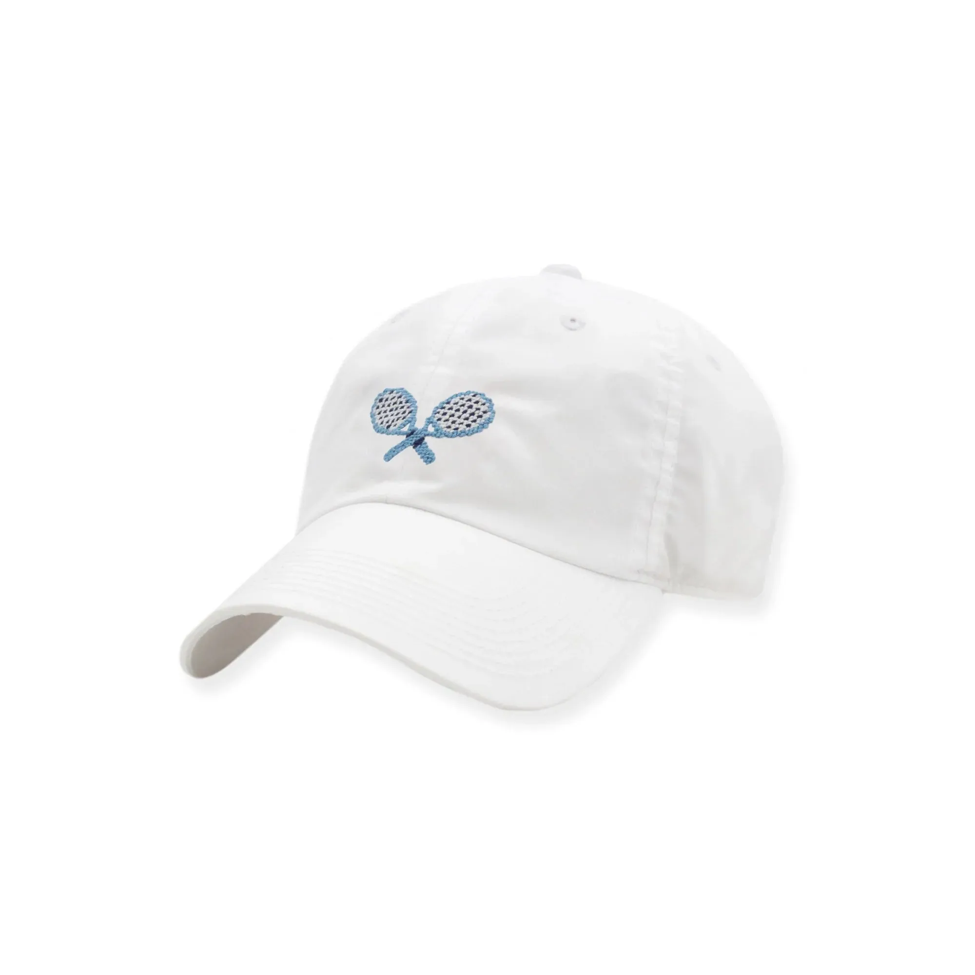 Smathers & Branson Needlepoint Crossed Racquets Hat (White)
