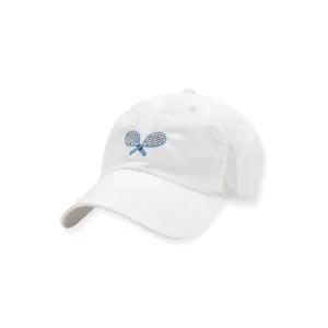 Smathers & Branson Needlepoint Crossed Racquets Hat (White)