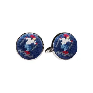 Smathers & Branson Skier Needlepoint Cufflinks
