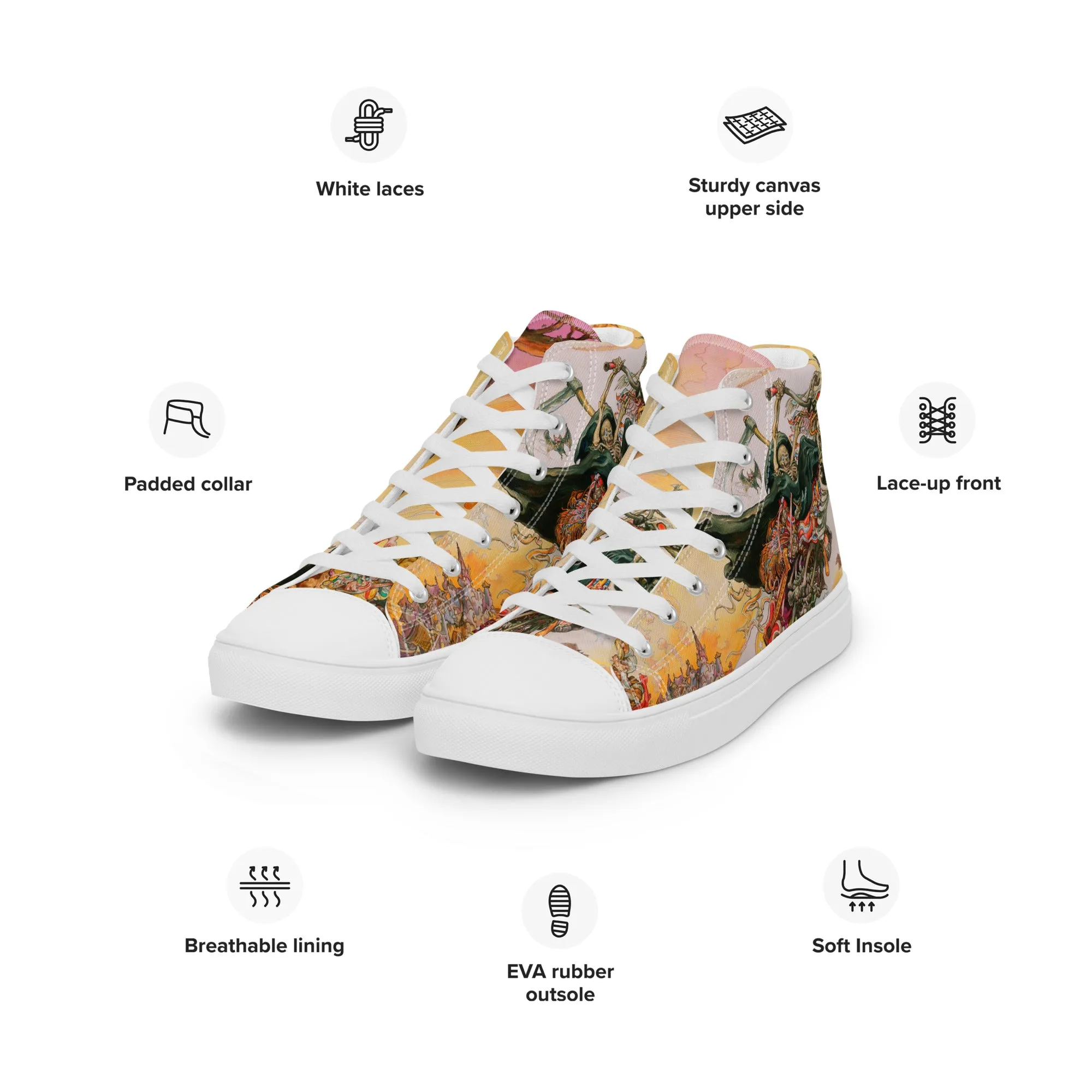 Soul Music Men’s high top canvas shoes - Free Shipping *US SIZES SHOWN! USE CHART!