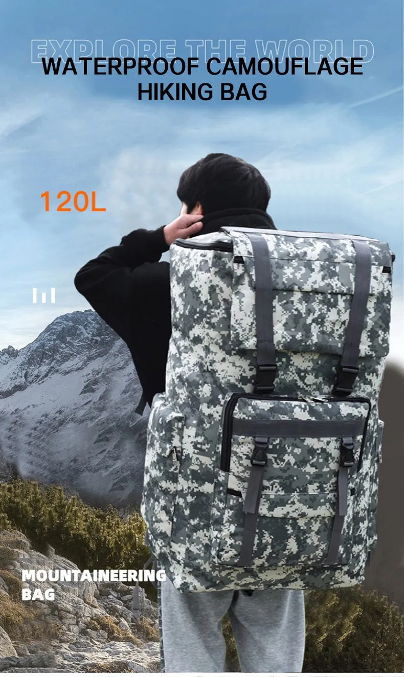 Sport Trekking Camping Travel Large Practical Backpack Outdoor Waterproof Luggage Bag 120L