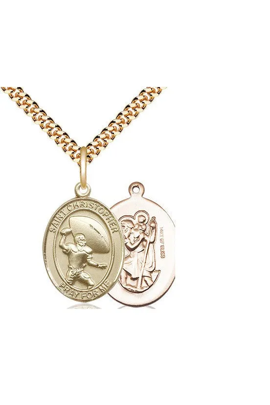 St. Christopher/Football Medal - FN8501