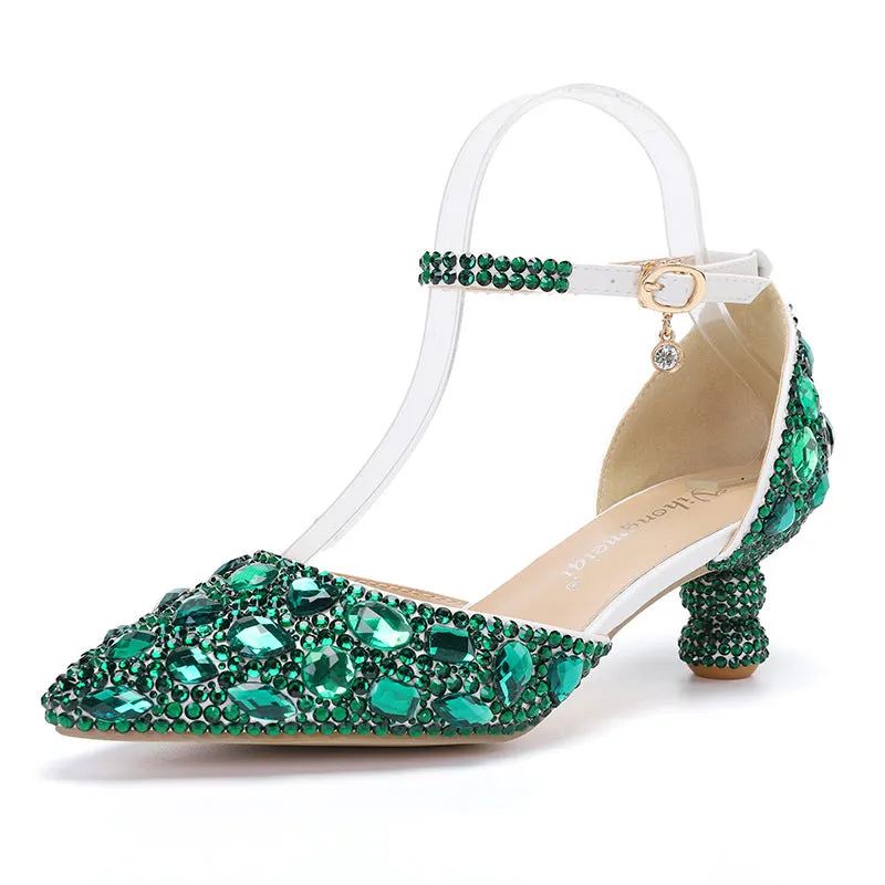 Summer Blue Pointed Pump with Multicolor Fashion Party Shoes-2
