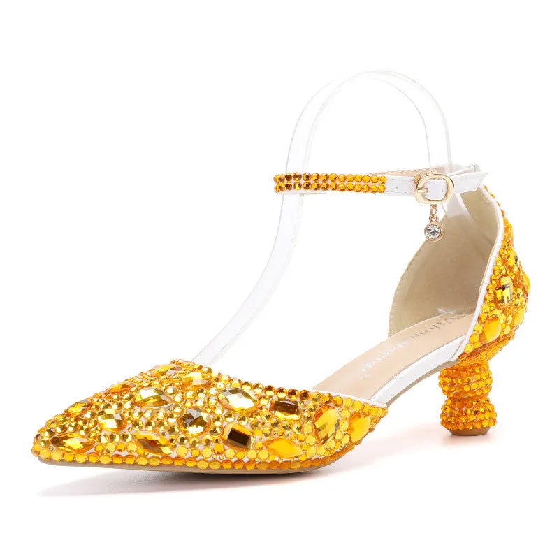Summer Blue Pointed Pump with Multicolor Fashion Party Shoes-2