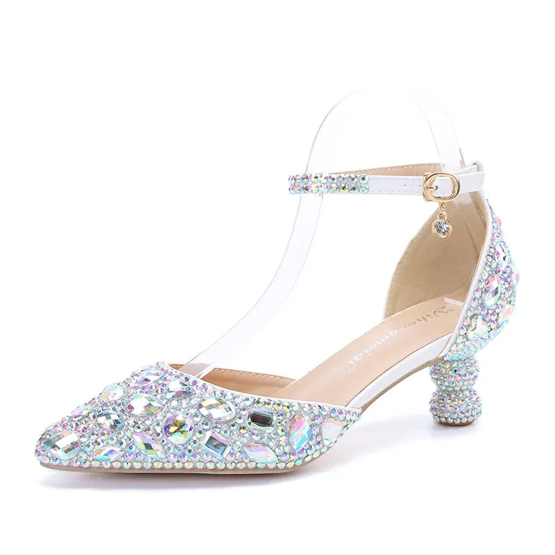 Summer Blue Pointed Pump with Multicolor Fashion Party Shoes-2