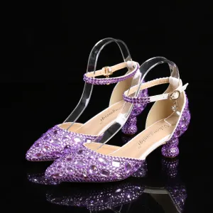 Summer Blue Pointed Pump with Multicolor Fashion Party Shoes-2