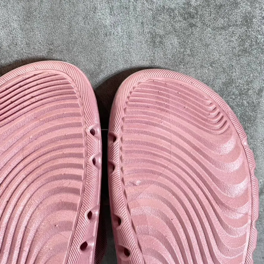 TECS Women's Rose Pink PVC Round-Toe Slide Sandals SZ 7