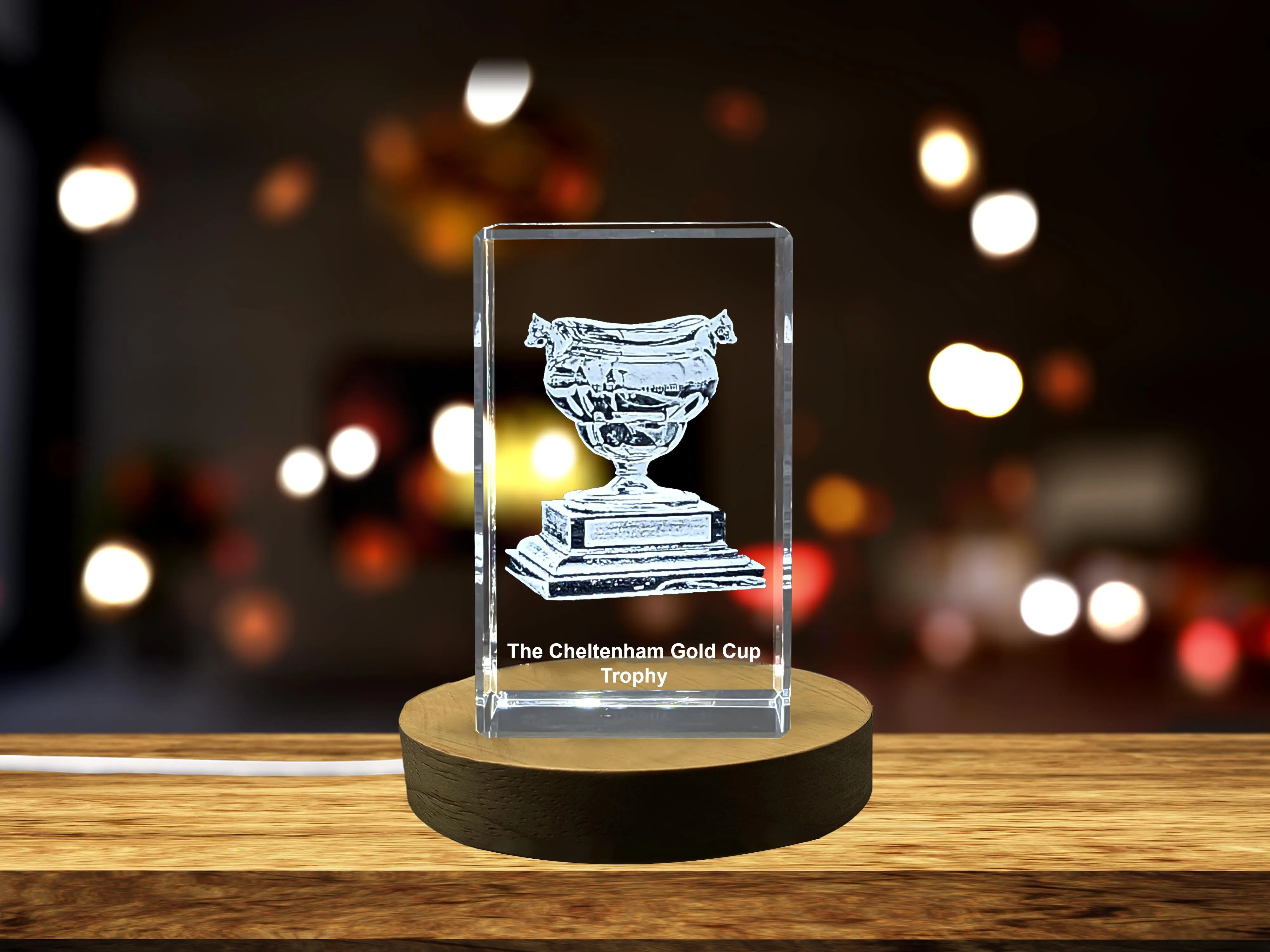 The Cheltenham Gold Cup trophy Sports 3D Engraved Crystal Gift