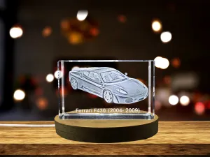Unleash the Prancing Horse: Ferrari F430 (2004–2009) - 3D Engraved Crystal Tribute