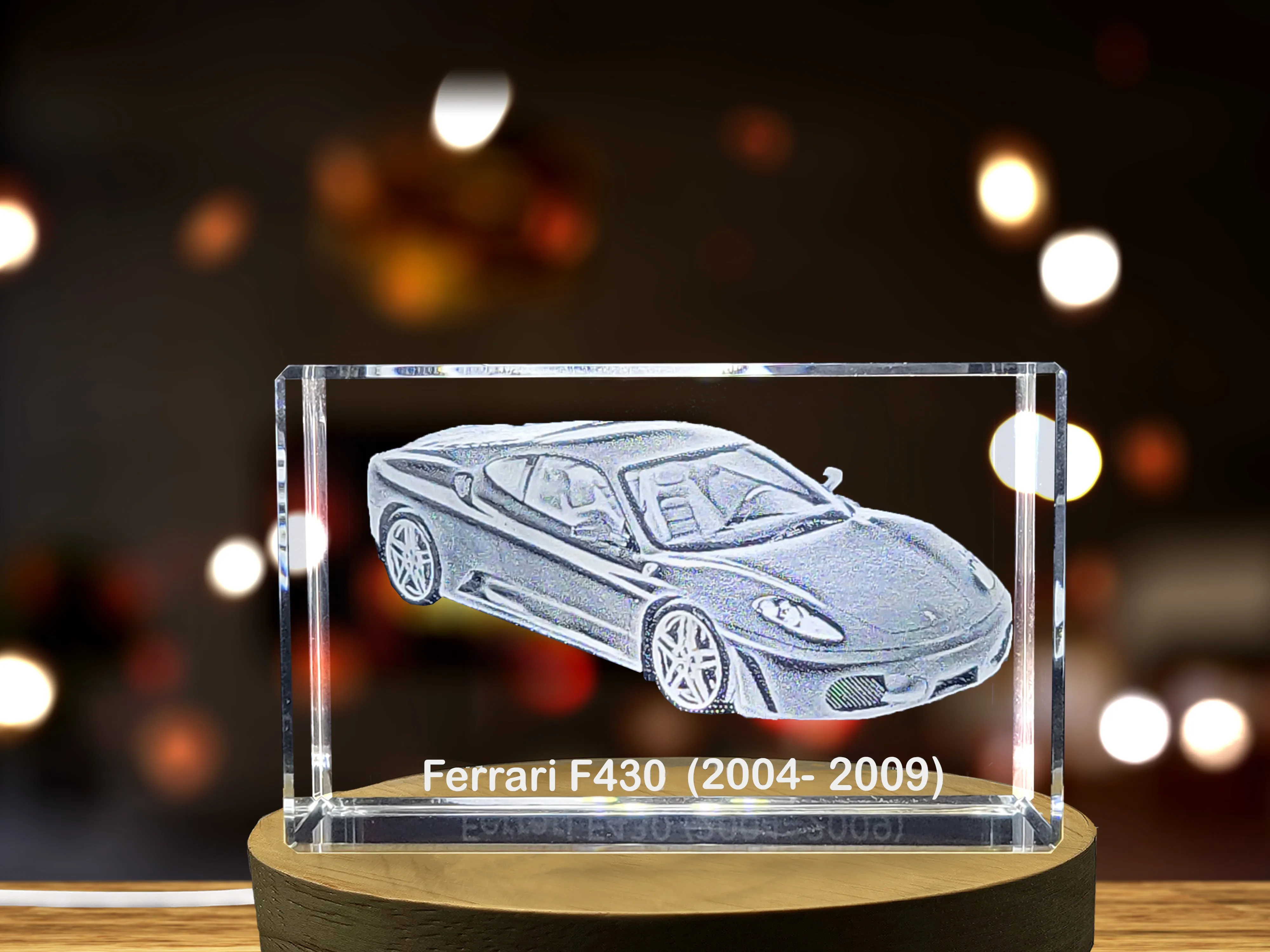 Unleash the Prancing Horse: Ferrari F430 (2004–2009) - 3D Engraved Crystal Tribute
