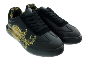 Versace Jeans Couture Black/Gold Athletic Medusa Fashion Court Sneakers -