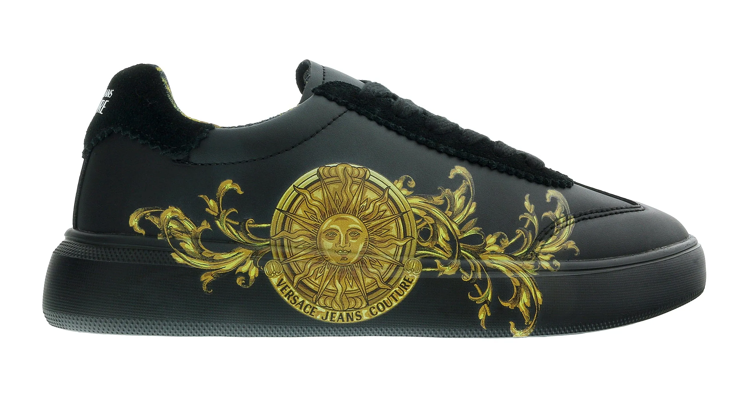 Versace Jeans Couture Black/Gold Athletic Medusa Fashion Court Sneakers -