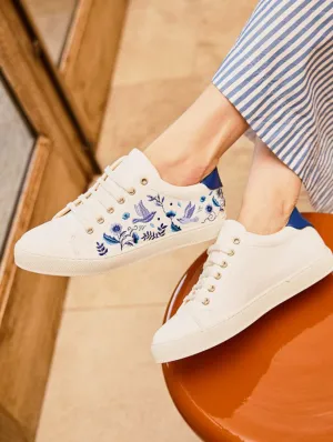 Virevolte Recycled Grain Leather Vegan Sneakers | Blue Garden