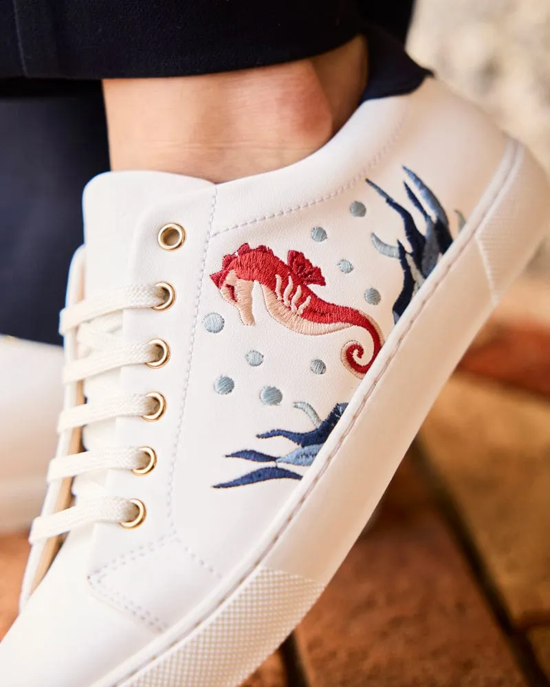 Virevolte Recycled Grain Leather Vegan Sneakers | Seahorse