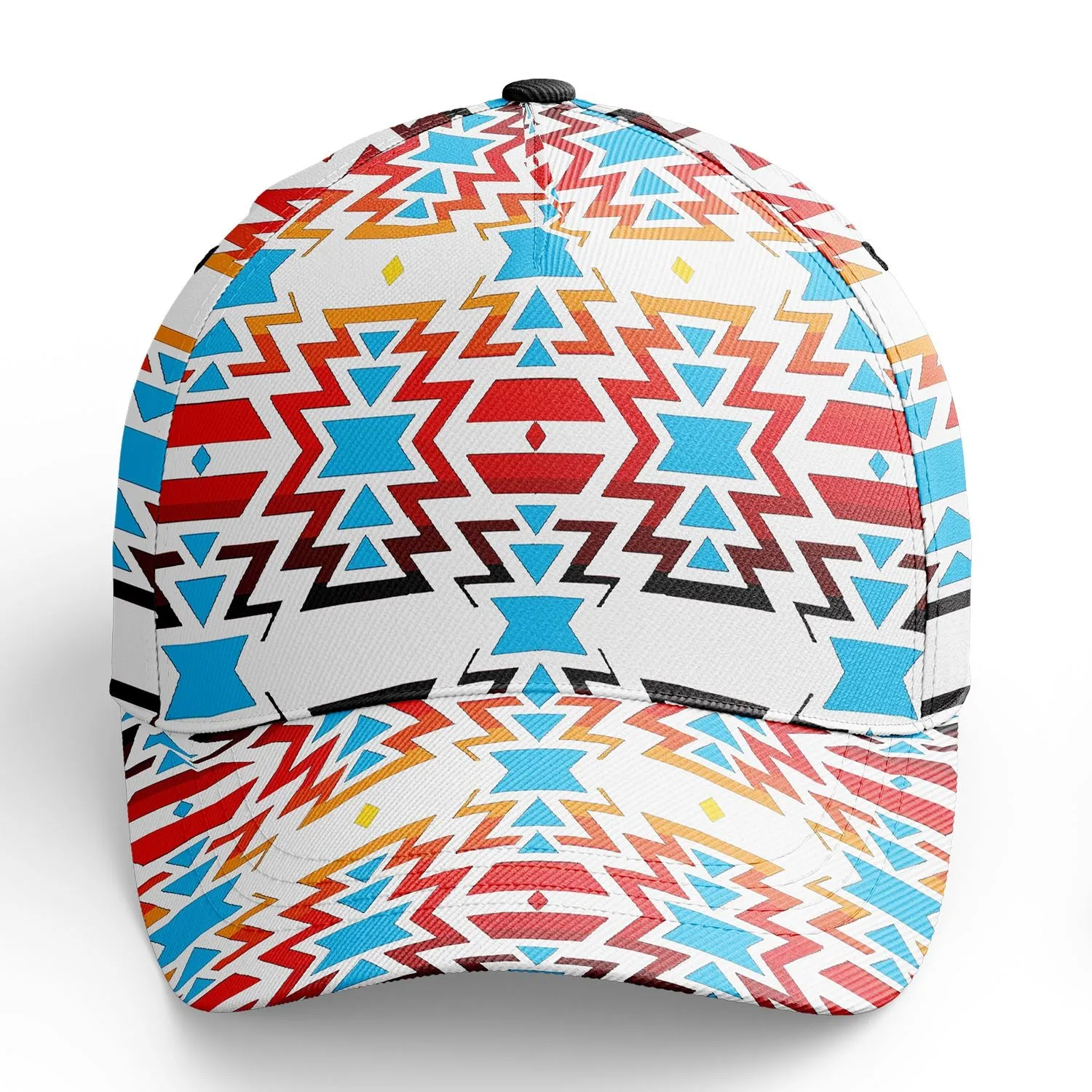 White Fire and Turquoise Snapback Hat