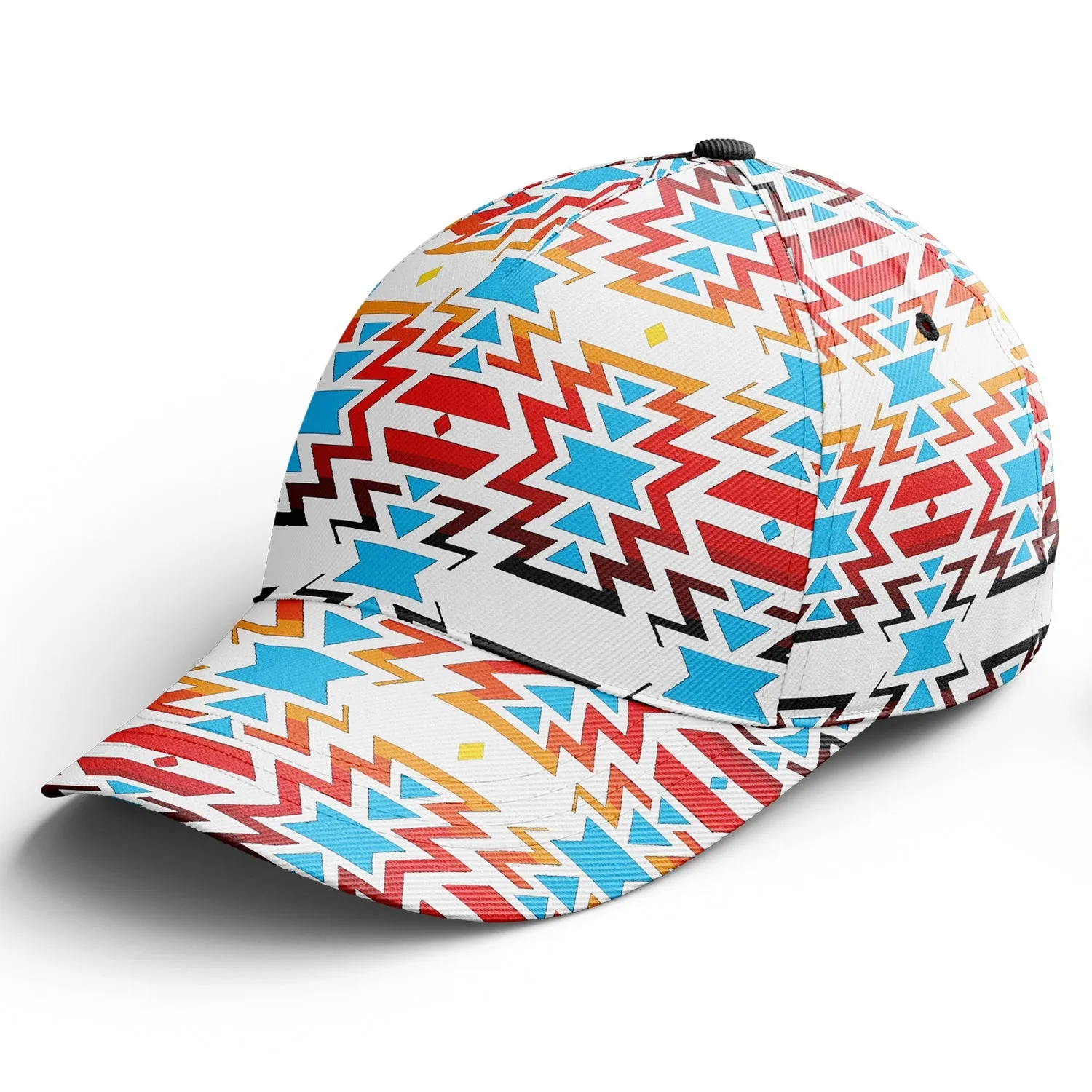 White Fire and Turquoise Snapback Hat