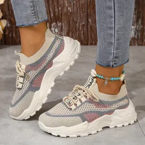Women's Breathable And Comfortable Color-Blocked Outdoor Sports Shoes