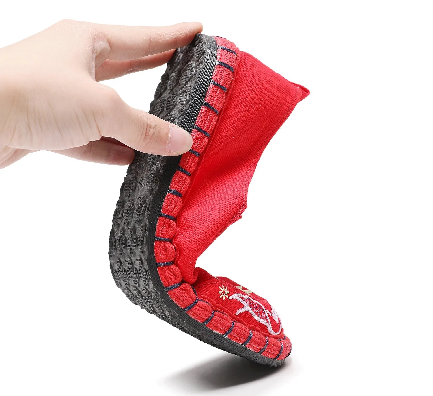 Women's Strong Cloth Soles Ethnic Style Breathable Soft Bottom Canvas Shoes