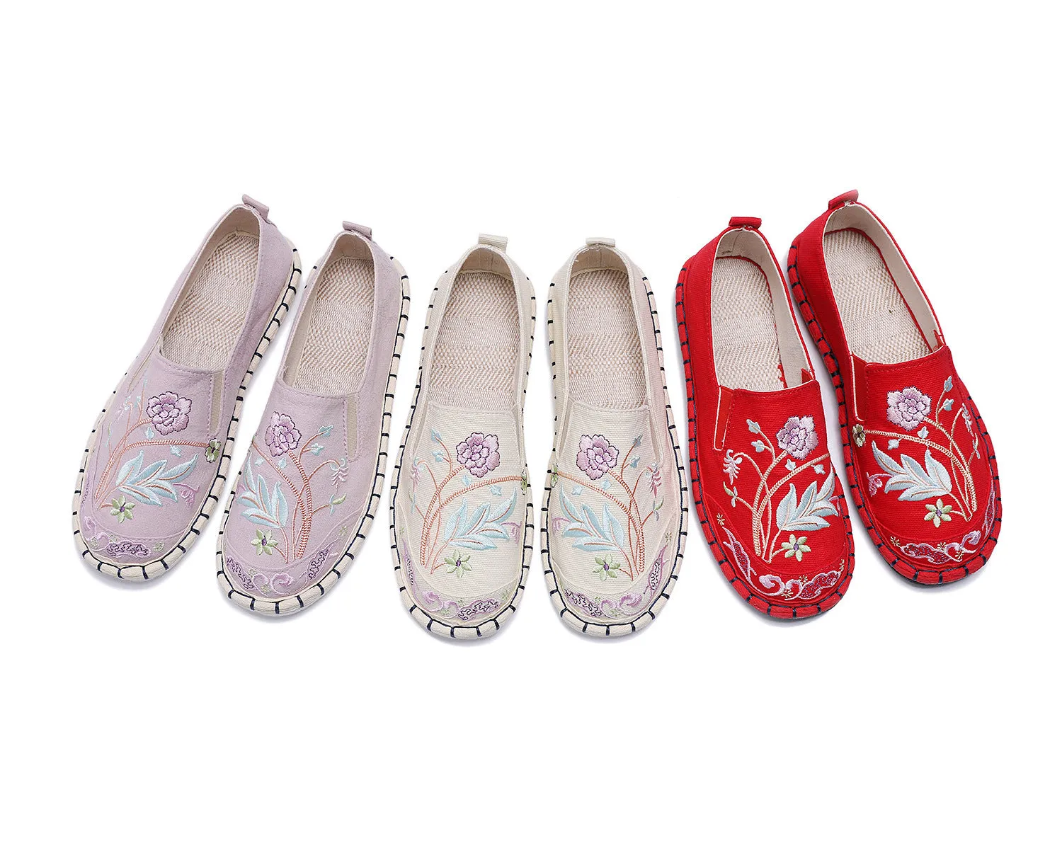 Women's Strong Cloth Soles Ethnic Style Breathable Soft Bottom Canvas Shoes