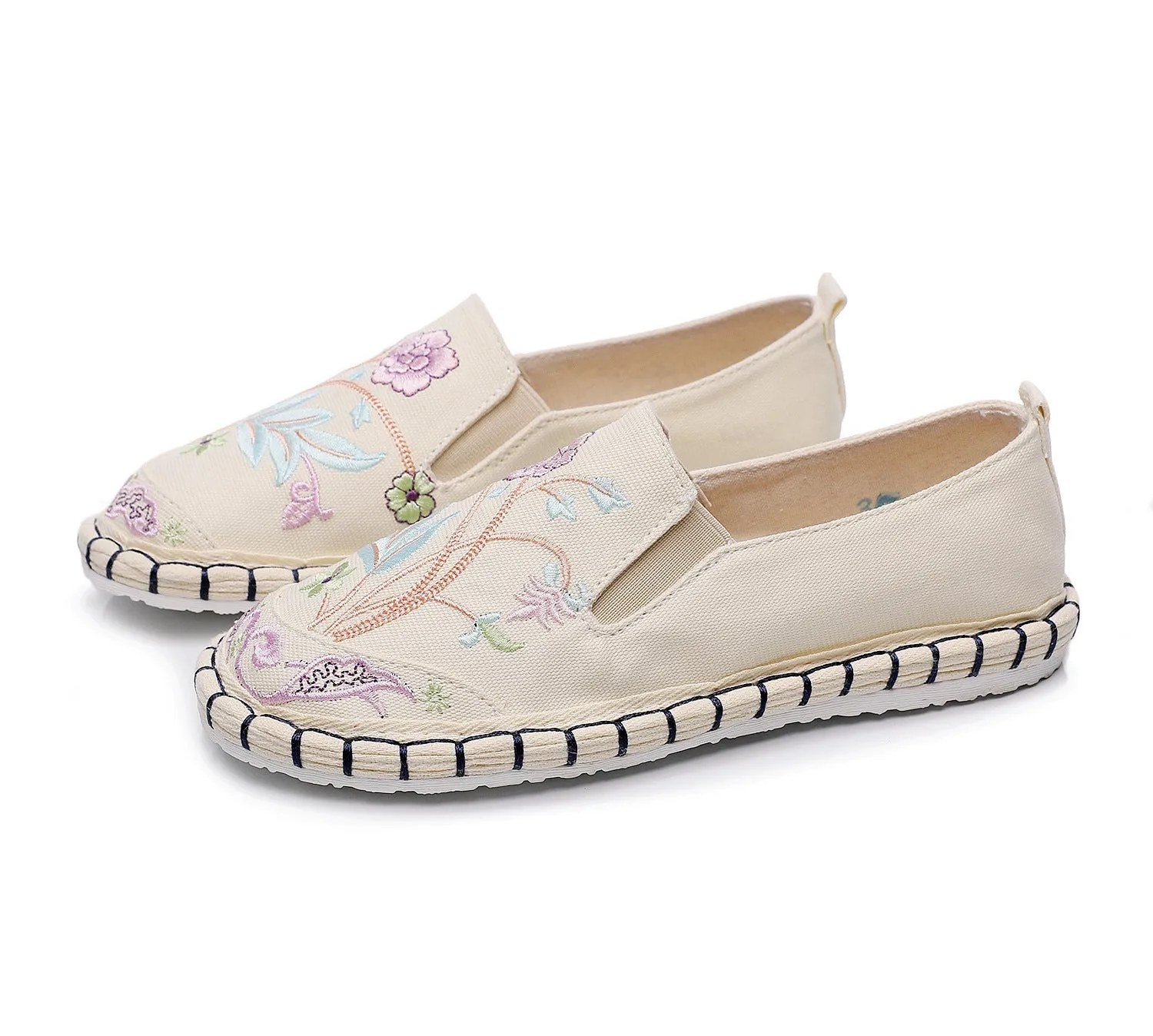 Women's Strong Cloth Soles Ethnic Style Breathable Soft Bottom Canvas Shoes