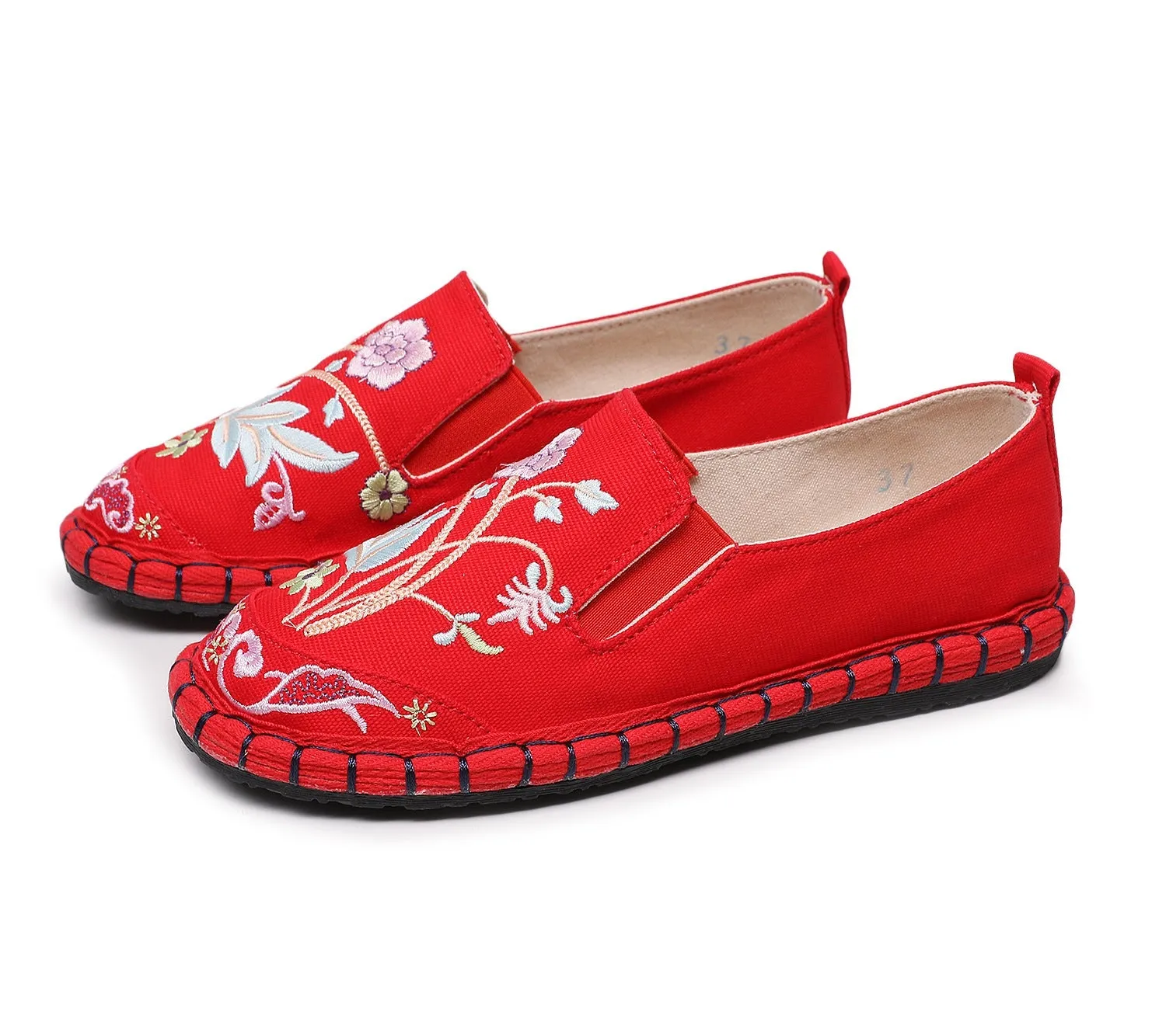 Women's Strong Cloth Soles Ethnic Style Breathable Soft Bottom Canvas Shoes