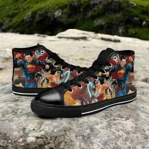 Wonder Woman Superman Shoes High Top Sneakers for Kids and Adults